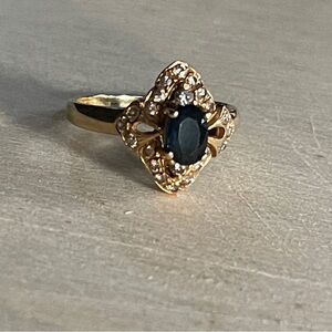 Diamond & Sapphire 18k Solid Gold Ring